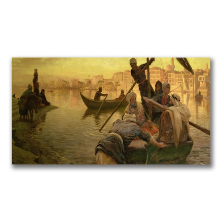 Joseph Farquharson 'Ferry From The Island' Canvas Art,16x32